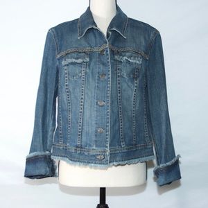 Talbots distressed jean jacket
